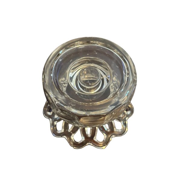 Set of 2 Vintage Crystal Glass Taper / Pillar Candle Holders 2 Tapers included - Picture 6 of 12